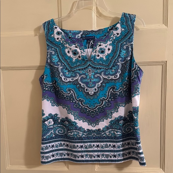 Talbots Tops - Talbots Blue Paisley Print Sleeveless Tank Top